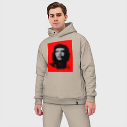 Мужской костюм оверсайз Че Гевара расплывчатая иллюзия, цвет: миндальный — фото 2