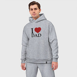 Мужской костюм оверсайз I love dad, цвет: меланж — фото 2