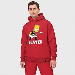Мужской костюм оверсайз Slayer Барт Симпсон рокер, цвет: красный — фото 2