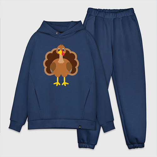Мужской костюм оверсайз Turkey bird / Тёмно-синий – фото 1