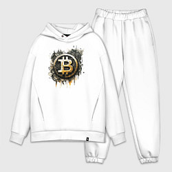 Мужской костюм оверсайз Bitcoin BTC, цвет: белый