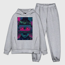 Мужской костюм оверсайз Музыкальная девушка, цвет: меланж