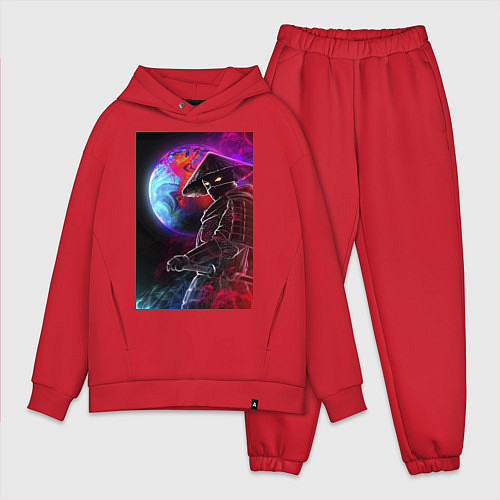 Мужской костюм оверсайз Космический самурай / Красный – фото 1