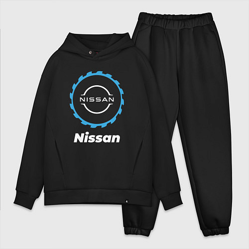 Мужской костюм оверсайз Nissan в стиле Top Gear / Черный – фото 1