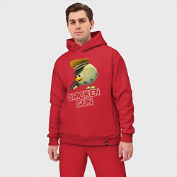 Мужской костюм оверсайз Chicken Gun logo, цвет: красный — фото 2