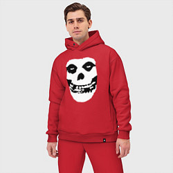 Мужской костюм оверсайз Череп misfits, цвет: красный — фото 2