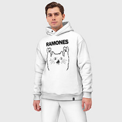 Мужской костюм оверсайз Ramones - rock cat, цвет: белый — фото 2