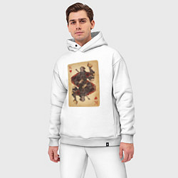 Мужской костюм оверсайз Fable III Герой Яснодола, король черви, цвет: белый — фото 2