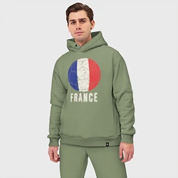 Мужской костюм оверсайз Футбол Франции, цвет: авокадо — фото 2