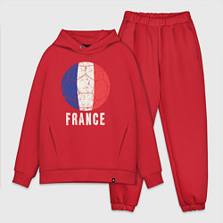 Мужской костюм оверсайз Футбол Франции, цвет: красный