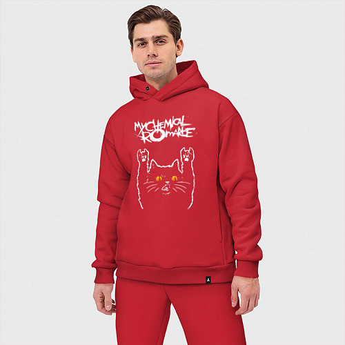 Мужской костюм оверсайз My Chemical Romance rock cat / Красный – фото 3