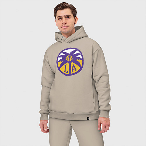 Мужской костюм оверсайз Lakers California / Миндальный – фото 3