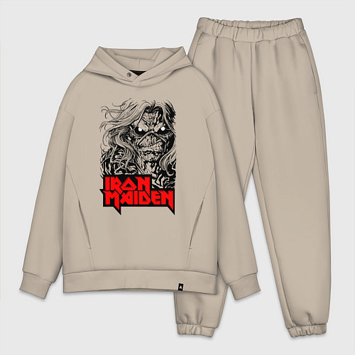 Мужской костюм оверсайз Iron Maiden eyes / Миндальный – фото 1