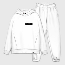 Мужской костюм оверсайз Нет сигнала на черном фоне - мини, цвет: белый