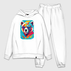 Мужской костюм оверсайз Pop-Art Panda, цвет: белый