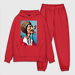 Мужской костюм оверсайз Портрет Сальвадора Дали - нейросеть, цвет: красный