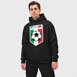 Мужской костюм оверсайз Футбол Италии, цвет: черный — фото 2