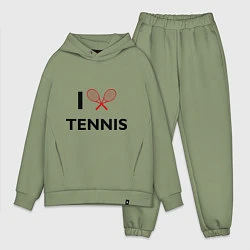 Мужской костюм оверсайз I Love Tennis, цвет: авокадо