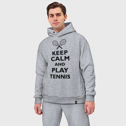 Мужской костюм оверсайз Keep Calm & Play tennis, цвет: меланж — фото 2