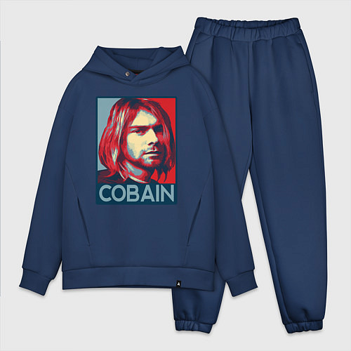 Мужской костюм оверсайз Nirvana - Kurt Cobain / Тёмно-синий – фото 1