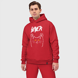 Мужской костюм оверсайз Slayer rock cat, цвет: красный — фото 2