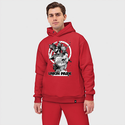 Мужской костюм оверсайз Linkin Park all / Красный – фото 3