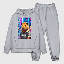 Мужской костюм оверсайз Cool capybara - urban style - neural network, цвет: меланж