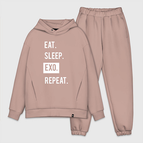 Мужской костюм оверсайз Eat Sleep EXO Repeat / Пыльно-розовый – фото 1