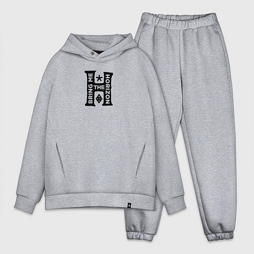 Мужской костюм оверсайз Bring Me The Horizon emblem / Меланж – фото 1