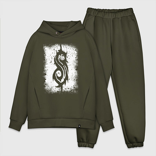 Мужской костюм оверсайз Slipknot logo / Хаки – фото 1