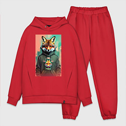 Мужской костюм оверсайз Dude fox - urban style, цвет: красный