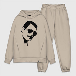 Мужской костюм оверсайз Queen head, цвет: миндальный