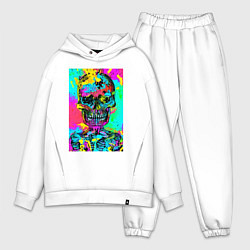 Мужской костюм оверсайз Cool skull - pop art - vogue, цвет: белый