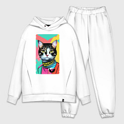 Мужской костюм оверсайз Pop art cat - neural network