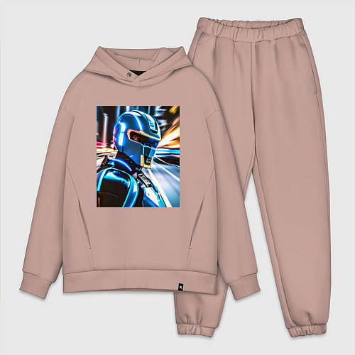 Мужской костюм оверсайз Робокоп на страже / Пыльно-розовый – фото 1