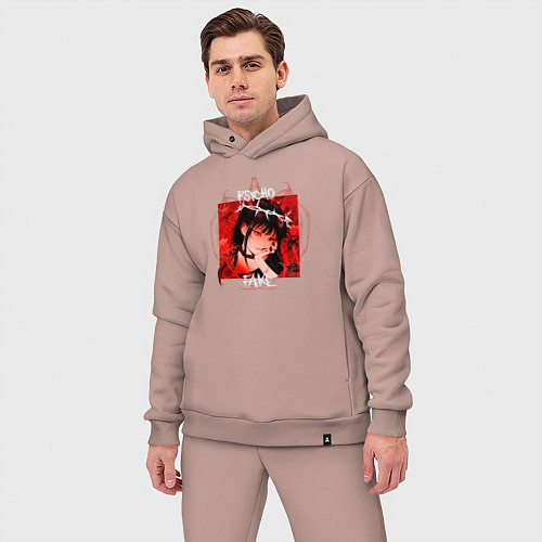 Мужской костюм оверсайз Anime girl fake / Пыльно-розовый – фото 3