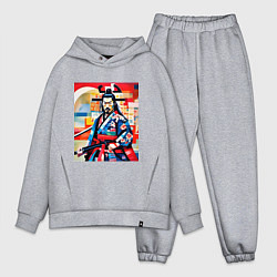 Мужской костюм оверсайз Самурай на изготовке, цвет: меланж