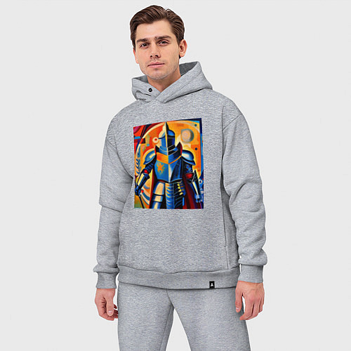 Мужской костюм оверсайз Средневековый рыцарь в доспехах / Меланж – фото 3