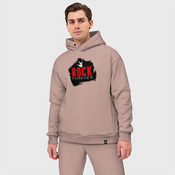 Мужской костюм оверсайз Rock forever, цвет: пыльно-розовый — фото 2