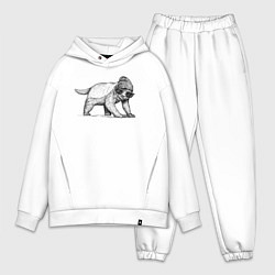 Мужской костюм оверсайз Медоед модный, цвет: белый