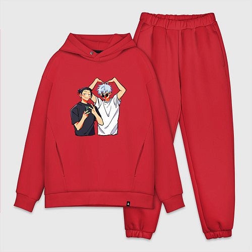 Мужской костюм оверсайз Сатору и Гето - Магическая битва / Красный – фото 1