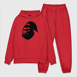 Мужской костюм оверсайз Голова гориллы, цвет: красный