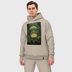 Мужской костюм оверсайз Тоторо мой сосед, цвет: миндальный — фото 2