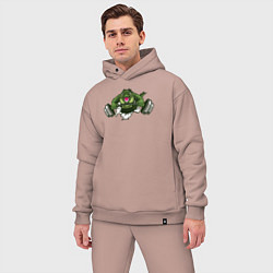 Мужской костюм оверсайз Crocodile gym, цвет: пыльно-розовый — фото 2