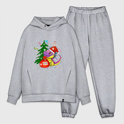 Мужской костюм оверсайз Новогодний дракон желает счастья, цвет: меланж