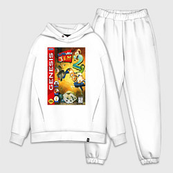 Мужской костюм оверсайз Earth worm jim 2 cover, цвет: белый