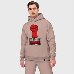 Мужской костюм оверсайз Rage against the machine - fist, цвет: пыльно-розовый — фото 2