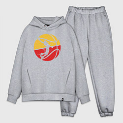 Мужской костюм оверсайз Red yellow basketball, цвет: меланж