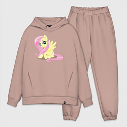 Мужской костюм оверсайз Флаттершай из My Little Pony в кино, цвет: пыльно-розовый