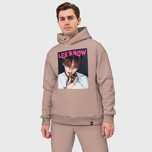 Мужской костюм оверсайз Lee Know Rock Star Stray Kids / Пыльно-розовый – фото 3